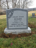 GRAY GRANITE SINGLE UPRIGHT HEADSTONE The Memorial Man.
