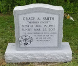 GRAY GRANITE SINGLE UPRIGHT HEADSTONE The Memorial Man.