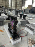 EconoMonument™ Butterfly Headstone Grave Marker - Black Granite The Memorial Man.