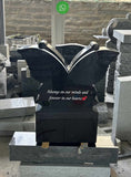 EconoMonument™ Butterfly Headstone Grave Marker - Black Granite The Memorial Man.
