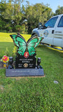 Custom Butterfly Headstone Memorial – Black Granite Grave Marker