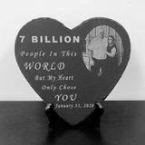 Laser-Engraved Slate Heart Memorial Stone – 9"x9" Temporary Grave Marker