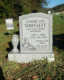 Gray Granite Single Upright Headstone with Flower Vase The Memorial Man.