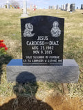 Economy Size Black Granite Headstone w/Etched Photo The Memorial Man.