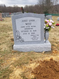 Gray Granite Single Upright Headstone with Flower Vase The Memorial Man.