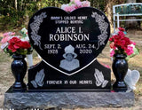 Jet Black Granite Heart Headstone Memorial The Memorial Man.