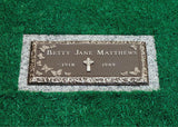 SINGLE BRONZE GRAVE MARKER 24X12 BRONZE ON 28X16 BASE The Memorial Man.
