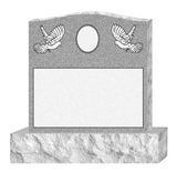 Blue Ridge Granite Single Upright Headstone with Porcelain Portrait and Flower Vases The Memorial Man.