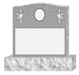 Blue Ridge Granite Single Upright Headstone with Porcelain Portrait and Flower Vases The Memorial Man.