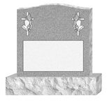 Blue Ridge Granite Single Upright Headstone with Porcelain Portrait and Flower Vases The Memorial Man.