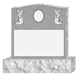 Blue Ridge Granite Single Upright Headstone with Porcelain Portrait and Flower Vases The Memorial Man.