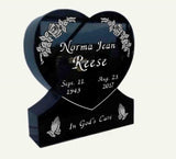 Jet Black Granite Heart Headstone Memorial The Memorial Man.