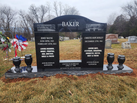 COMPANION JET BLACK GRANITE COLUMN MONUMENT The Memorial Man.