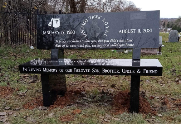 Jet Black Park Bench Memorial The Memorial Man.