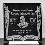 Laser Engraved Black Granite Flat Headstone Tile Memorial The Memorial Man.
