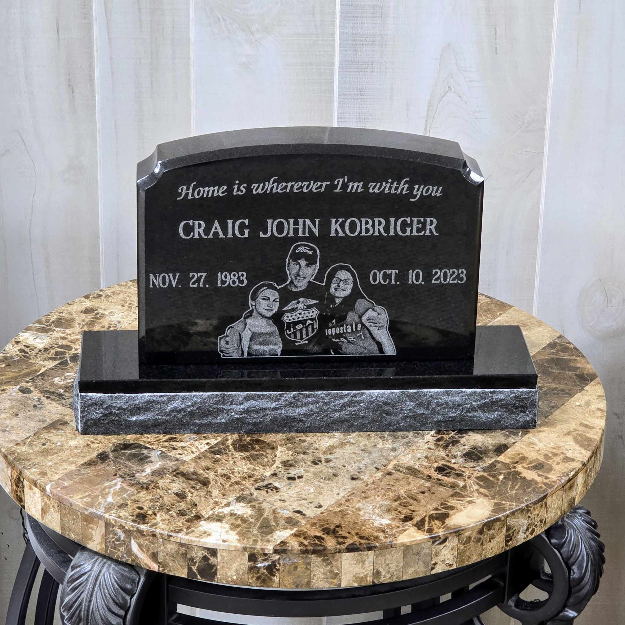 Granite Grave Black Marble Gravestones China Impala Black/Natural