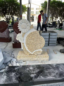 SCULPTED SUNFLOWER HEADSTONE