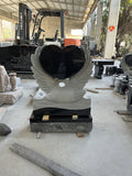 Sculpted Black Granite Swan Headstone Memorial