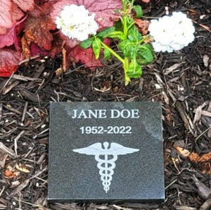 6"×6" Laser Engraved Black Granite Tile Memorial The Memorial Man.