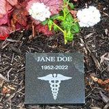 6"×6" Laser Engraved Black Granite Tile Memorial The Memorial Man.