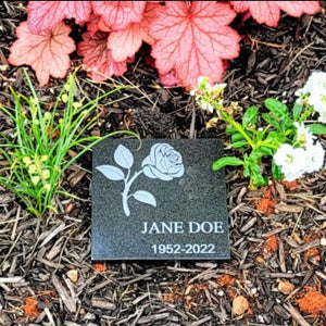 6"×6" Laser Engraved Black Granite Tile Memorial The Memorial Man.