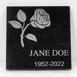 6"×6" Laser Engraved Black Granite Tile Memorial