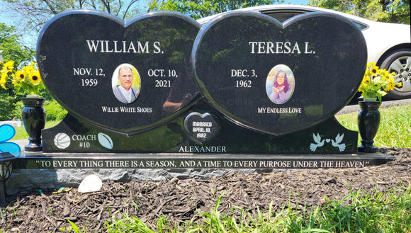 Companion Jet Black Heart Headstone The Memorial Man.