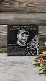 Laser Engraved Black Granite Flat Headstone Tile Memorial