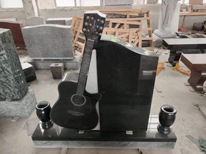 Black Granite Guitar Headstone The Memorial Man.