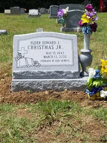 Blue Ridge Granite Slanted Upright Headstone with Vase, (Choose Your Design) The Memorial Man.