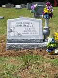 Blue Ridge Granite Slanted Upright Headstone with Vase, (Choose Your Design) The Memorial Man.