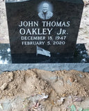 Jet Black Granite Single Upright Headstone Memorial The Memorial Man.