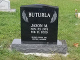 Jet Black Granite Single Upright Headstone Memorial The Memorial Man.