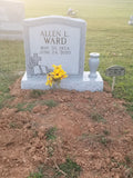 Gray Granite Single Upright Headstone with Flower Vase The Memorial Man.