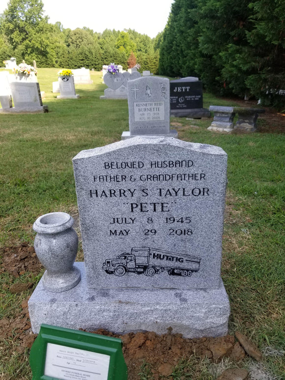 Gray Granite Economy Size Single Upright Headstone The Memorial Man.