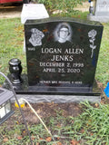 Jet Black Granite Single Upright Headstone Memorial The Memorial Man.