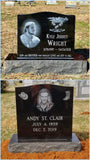 Jet Black Granite Single Upright Headstone Memorial The Memorial Man.