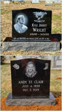 Jet Black Granite Single Upright Headstone Memorial The Memorial Man.