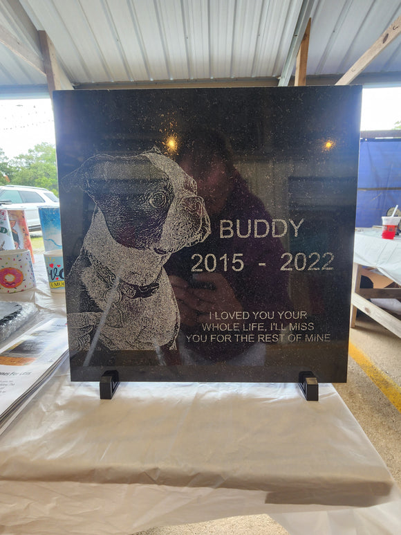 Laser Engraved Black Granite Flat Headstone Tile Memorial The Memorial Man.