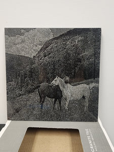 Laser Engraved Black Granite Flat Headstone Tile Memorial The Memorial Man.