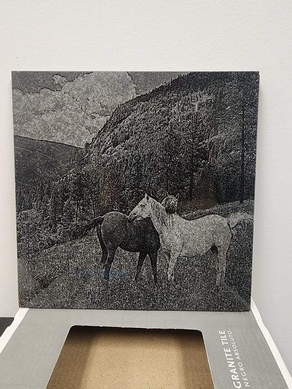 Laser Engraved Black Granite Flat Headstone Tile Memorial The Memorial Man.