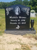 Jet Black Granite Single Upright Headstone Memorial The Memorial Man.