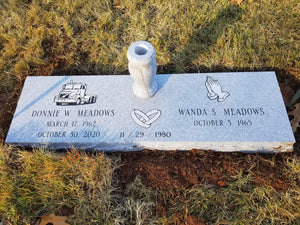 Gray Granite Double Flat Grave Marker Headstone The Memorial Man.
