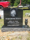 Jet Black Granite Single Upright Headstone Memorial The Memorial Man.