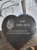Laser Engraved Slate Heart Memorial Stone 9x9 The Memorial Man.