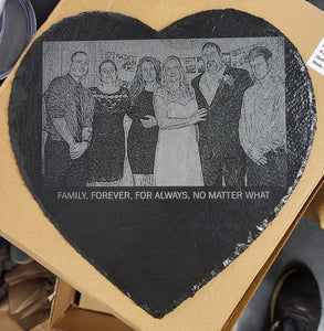 Laser Engraved Slate Heart Memorial Stone 9x9 The Memorial Man.