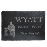 Laser Engraved Slate Rectangle Pet Memorial Stone 11x7 R The Memorial Man.