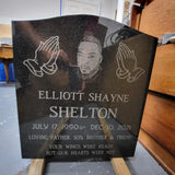 Economy Size Black Granite Headstone w/Etched Photo The Memorial Man.