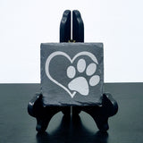 4"x4" Laser Engraved Slate Coaster-Set of 4