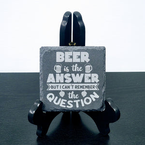 4"x4" Laser Engraved Slate Coaster-Set of 4